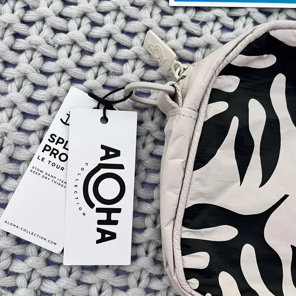 Aloha Collection• LE TOUR OLA Cross Body Bag Purse Black On Sandstone - Picture 6 of 12